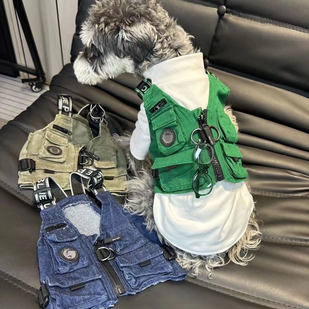 狗狗衣服春秋款宠物潮流工装马甲适用多种犬种舒适服饰