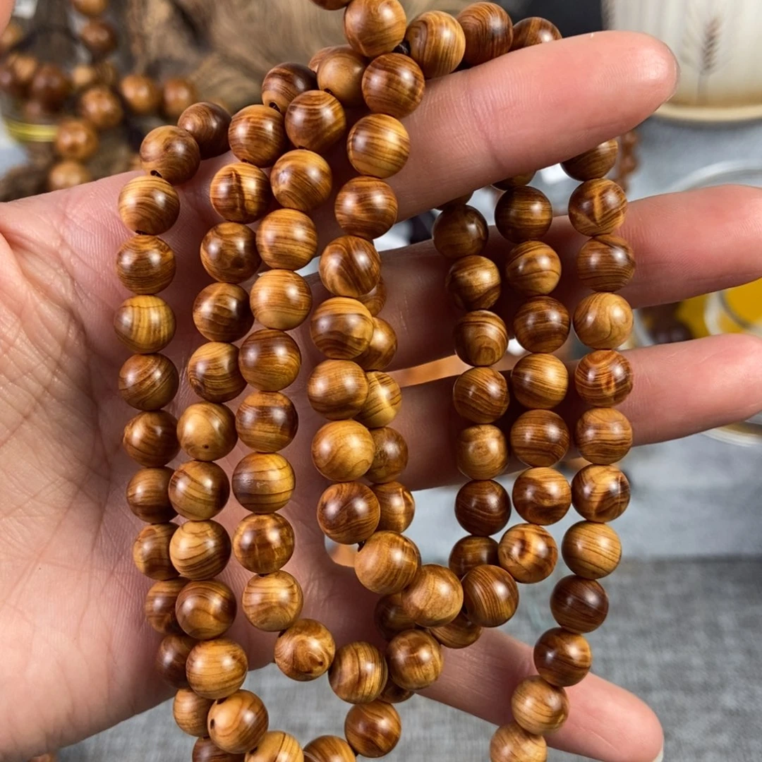 柏木（崖柏）手串/手链北太行高崖骨料闪电0.8/108甜奶香