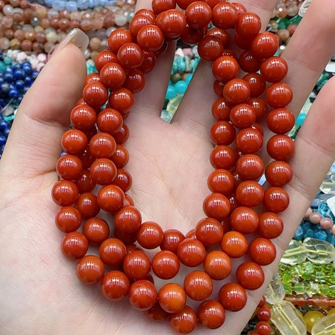 玛瑙/玉髓珠宝半成品未镶嵌南红多圈一条卡8