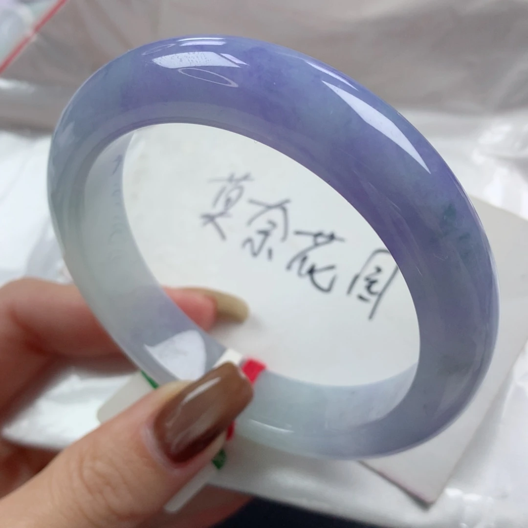 未镶嵌手镯翡翠浓颜莫奈花园见光不失色正圈57