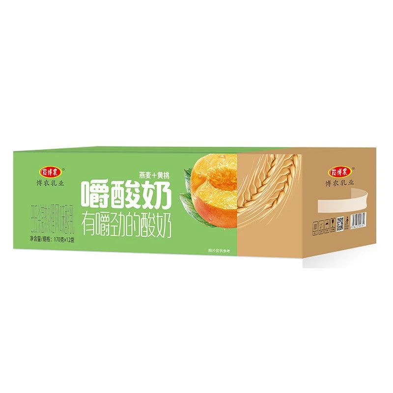 博农黄桃燕麦嚼酸奶12*170g