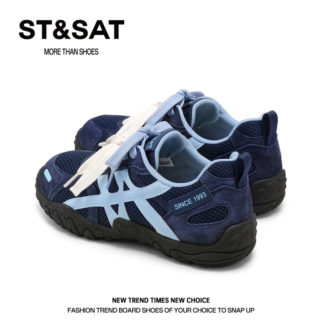 星期六高颜值真皮德训鞋女款2025冬季新款运动鞋百搭内增高休闲鞋