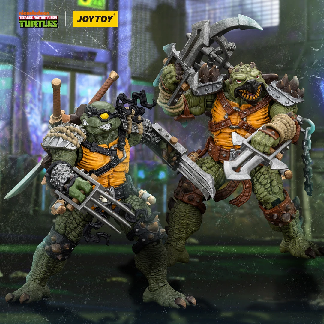 JOYTOY/暗源忍者龟正版联名 猛煞&托卡1:18可动模玩兵人