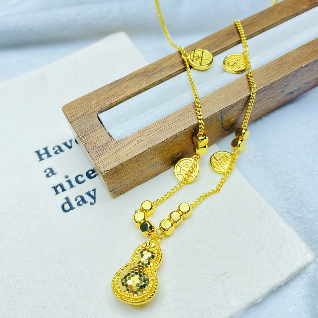 项链 Z黄色龙鳞纹葫芦平安喜乐项链多样性发一件46470