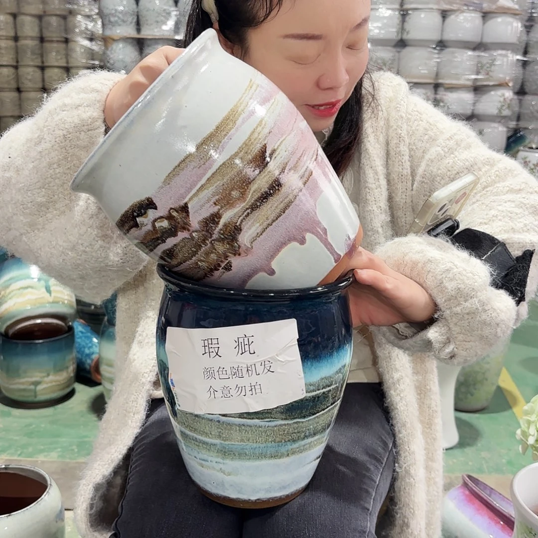 瑕疵两个高22/18红陶