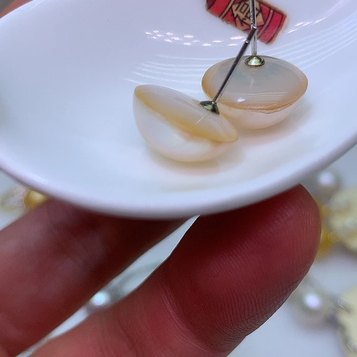 银S925镶嵌耳饰淡水珍珠