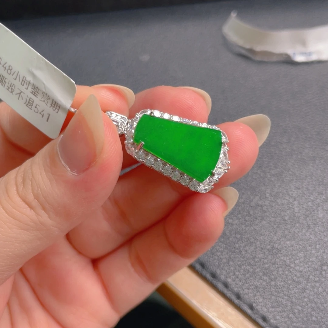 吊坠(不含链)银S925镶嵌翡翠