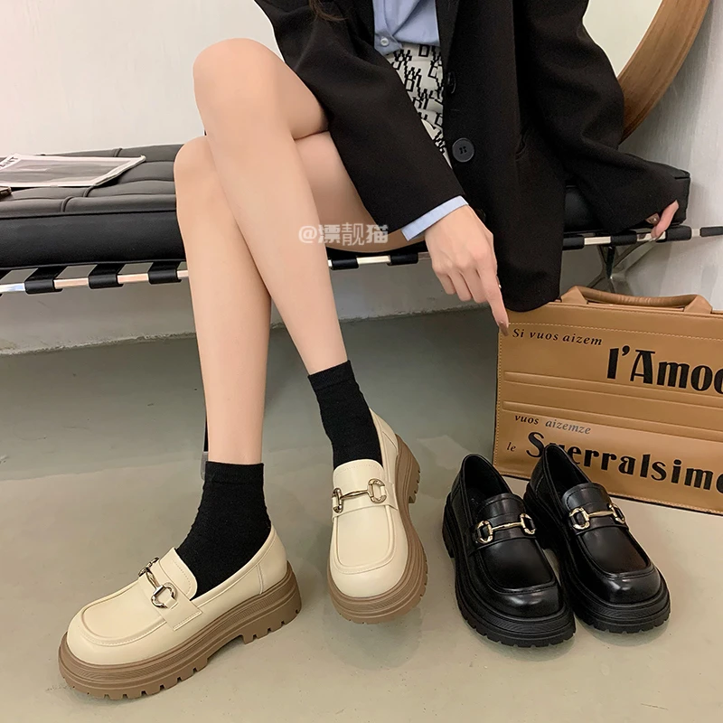 春款增高厚底一脚蹬乐福鞋1168