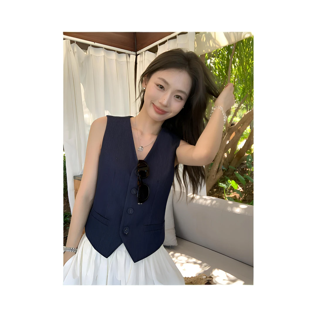 【501-600编码】非主图款 韩版炸街英伦风时尚百搭设计感马甲