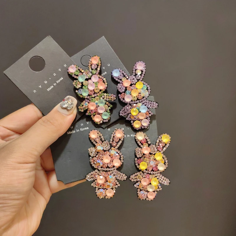 韩国施家钻BB夹卡通兔子发卡网红刘海发夹洋气碎发夹子高档发夹女