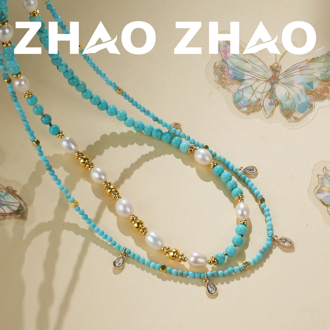 铜合金项链 「幻城」原创设计高级蓝轻奢时尚水滴百搭项链