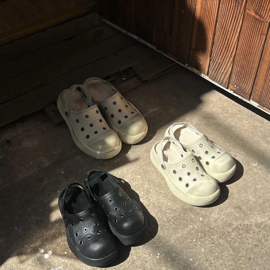 Visual focus 米奇大头鞋做旧脏脏鞋复古风洞洞鞋凉鞋夏款拖鞋休