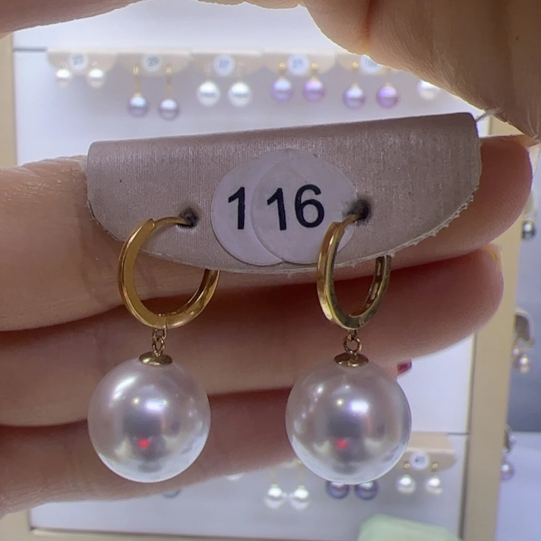 淡水珍珠耳饰18K金镶嵌