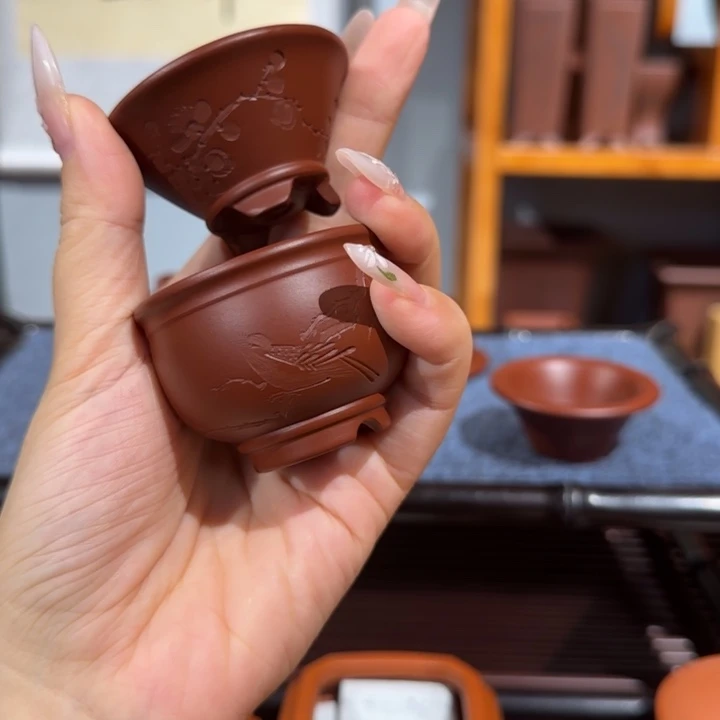 南***猪紫砂花瓶全手工制作