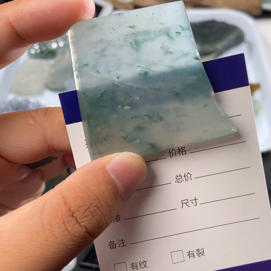 定制翡翠未镶嵌天然缅甸翡翠a货直播飘蓝花包工包镶嵌