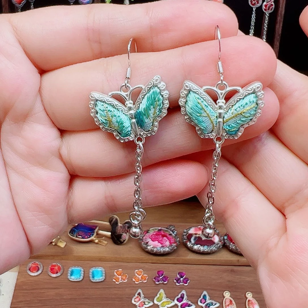 黄铜925银布艺手工刺绣