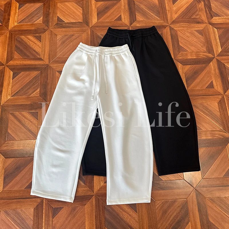 LIKESI&李克斯“奶油”25夏季轻奢莫代透气阔腿裤时尚弯刀裤8201#