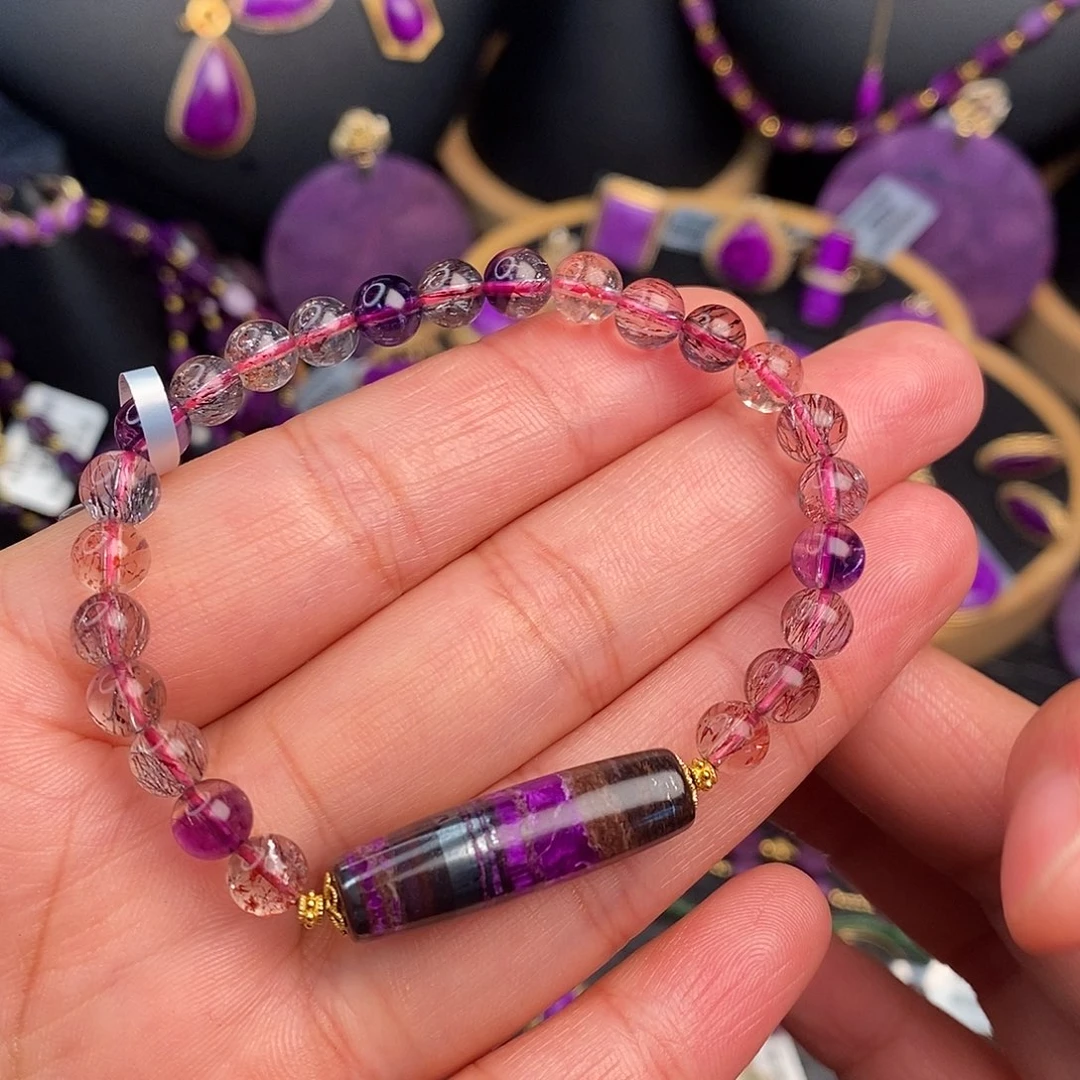 苏纪石（舒俱来）手链18K金镶嵌