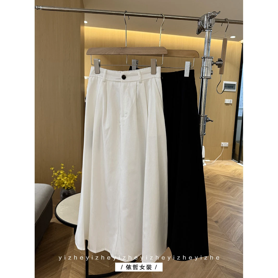 雅致半身裙女简约半身裙女显瘦时尚中长款A字裙