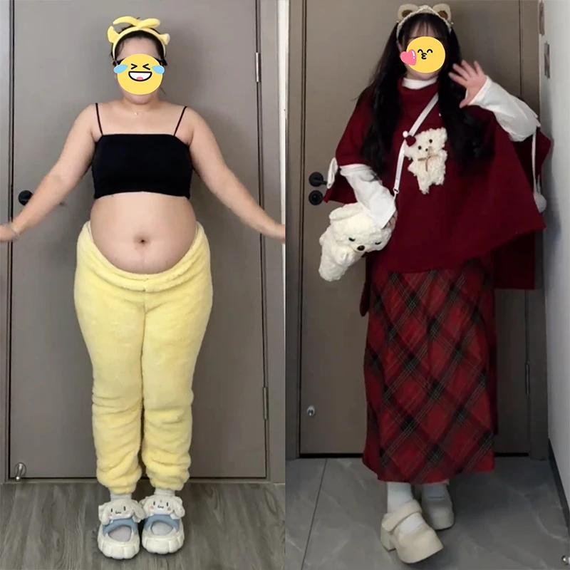 大码新款圣诞氛围感穿搭红色连衣裙子女秋冬季高级感斗篷毛衣套装