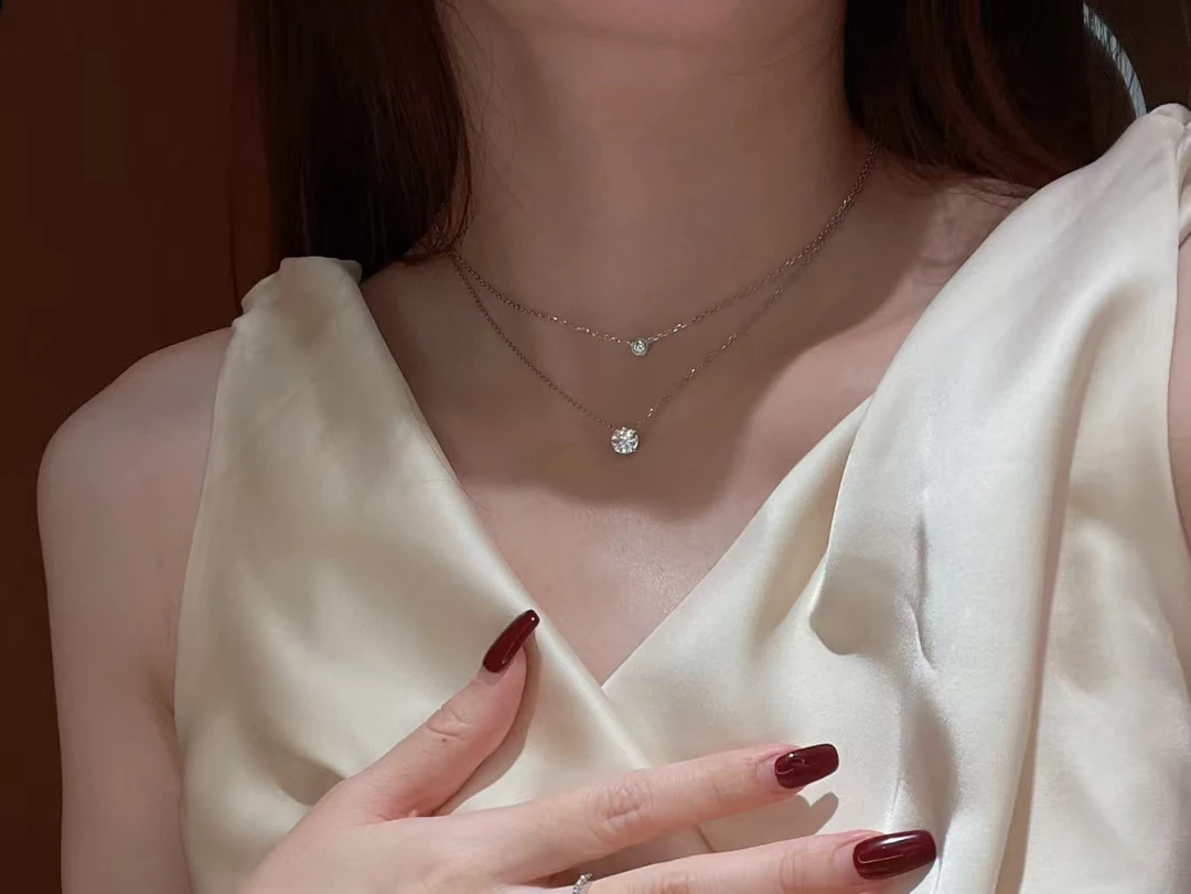 坠链均925银 坠链均925银气质百搭轻奢闪亮锆石银精致简约浪漫