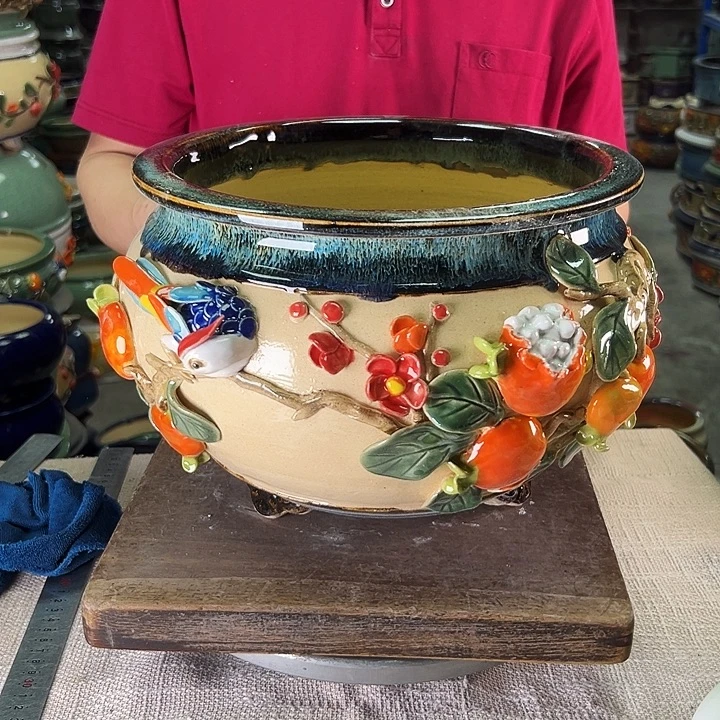 泳坤堂石湾花盆陶瓷