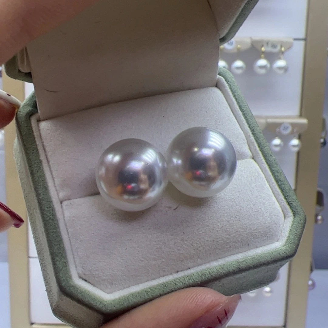 淡水珍珠耳饰银S925镶嵌