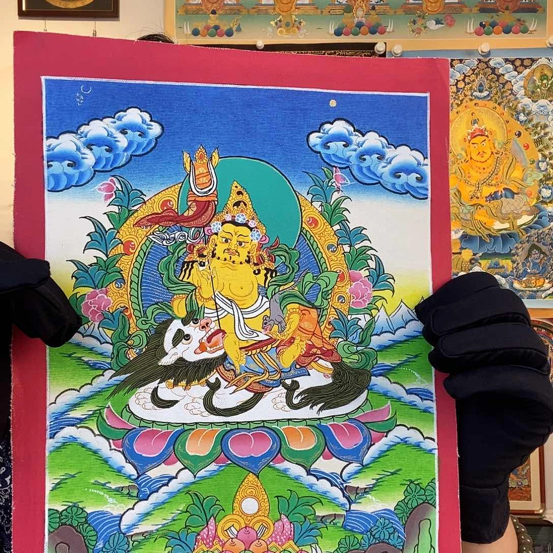 卷轴画纯手绘唐卡小桌摆24-19厘米左右