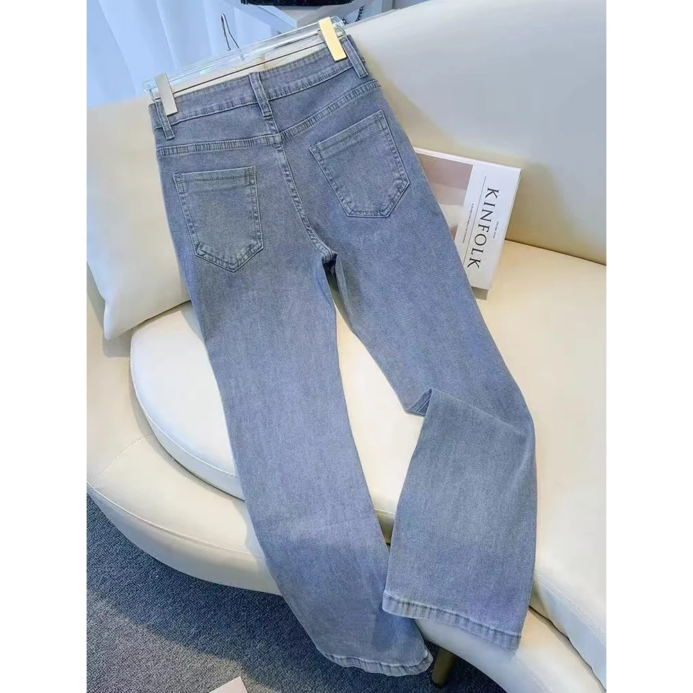 681-690春款牛仔阔腿百搭