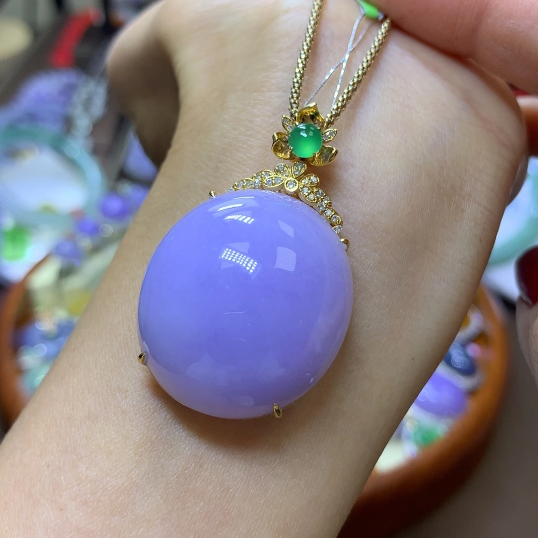 【闪购商品】翡翠颈饰18K金镶嵌@*莎翡翠