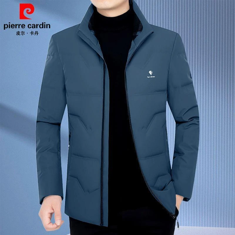 皮尔卡丹男士轻薄羽绒服立领短款休闲加厚中青年保暖冬季外套男装