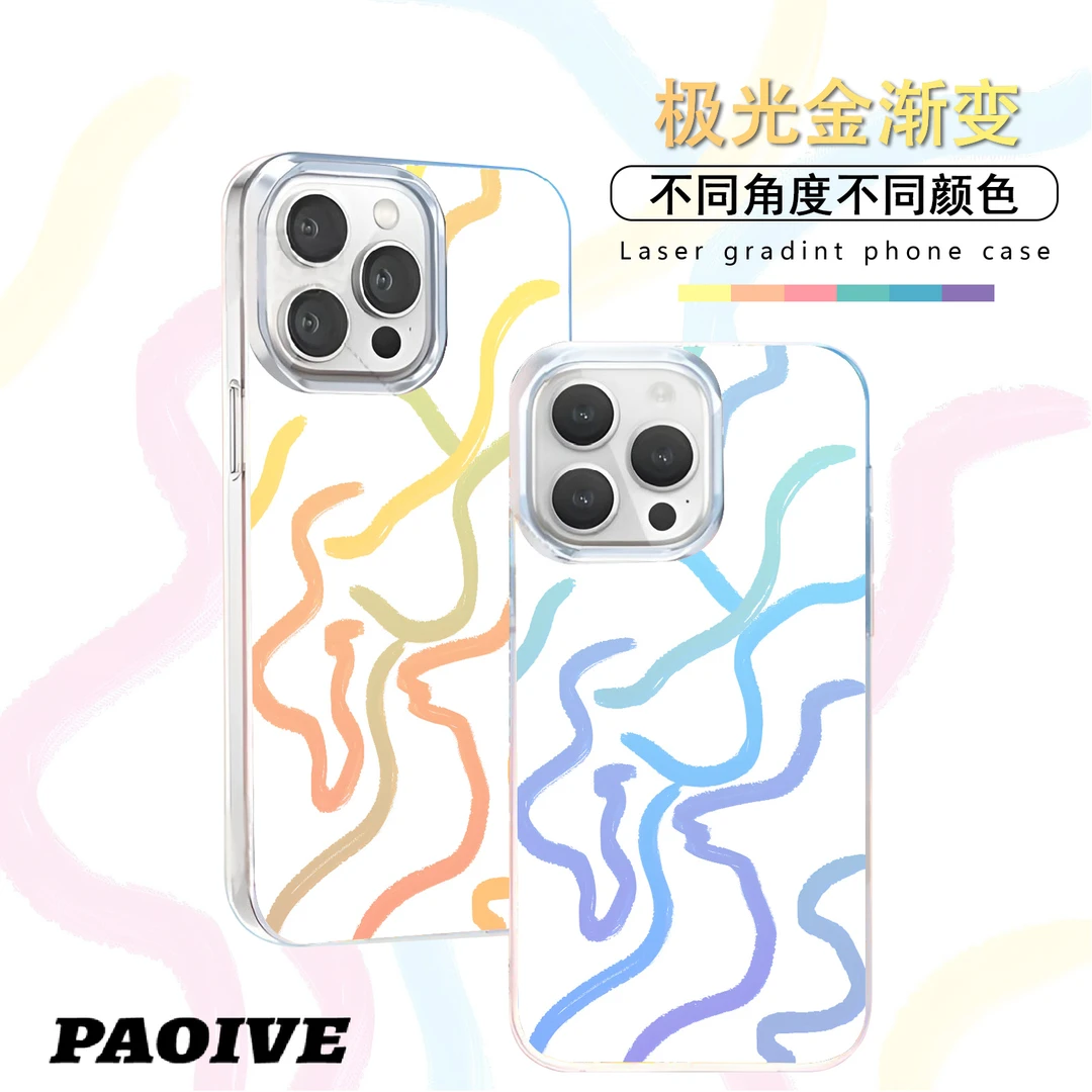 涂鸦线条适用苹果华为vivo一加iPhone小米红米一加极光手机壳壳