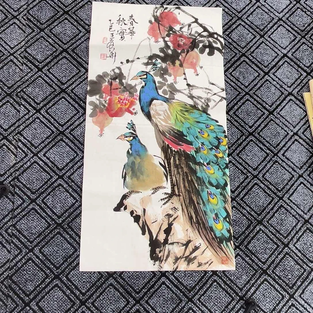 国画王孝华老师三尺花鸟作品旭