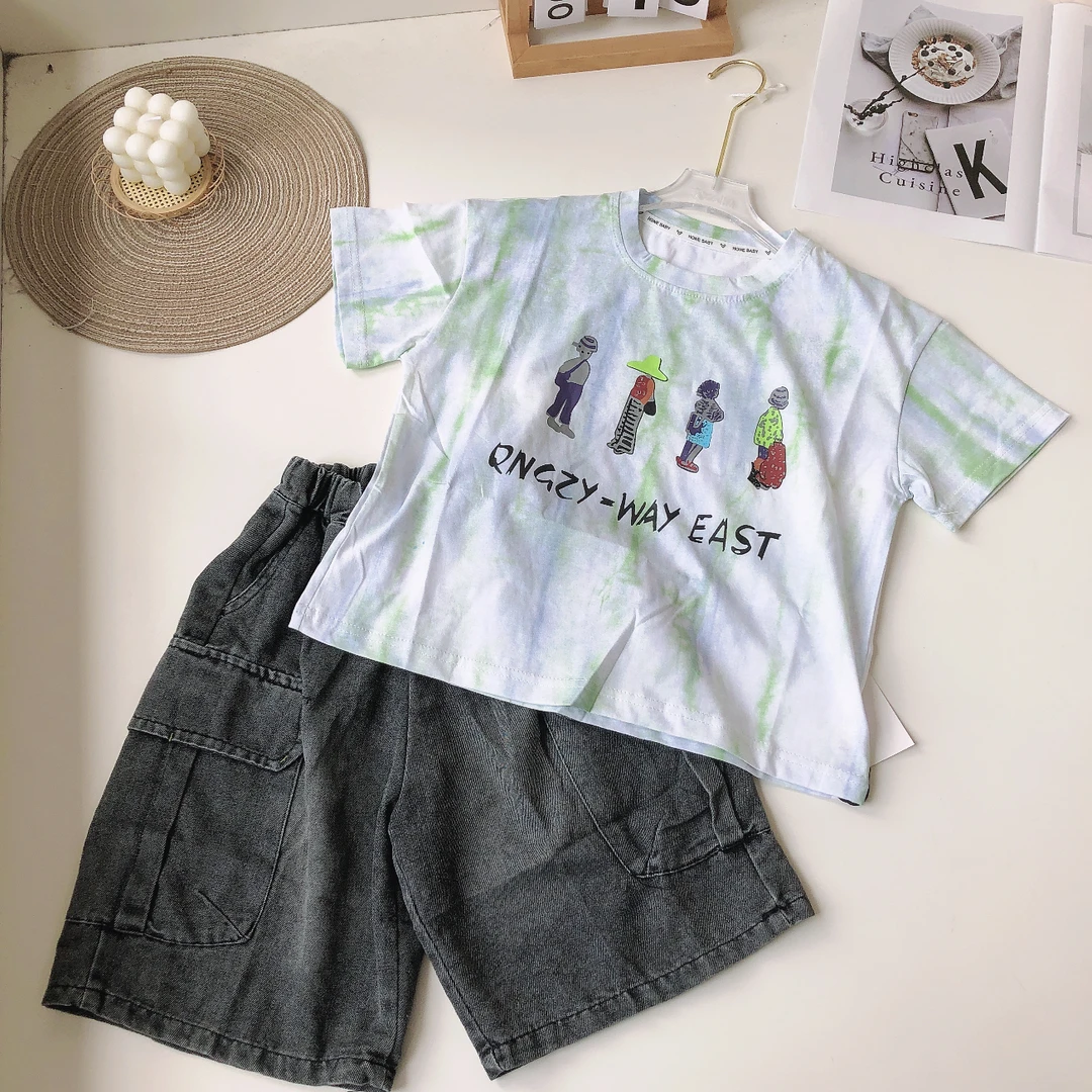 K106儿童夏季时尚晕染四人款套装