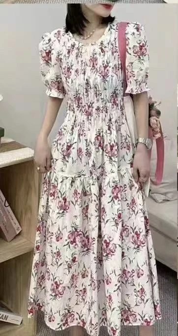 邹先森9712-30碎花短袖连衣裙女夏季海边度假裙