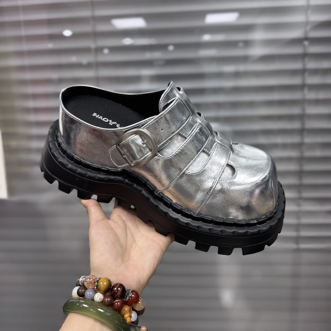 马蹄内增高镂空半拖5199-2