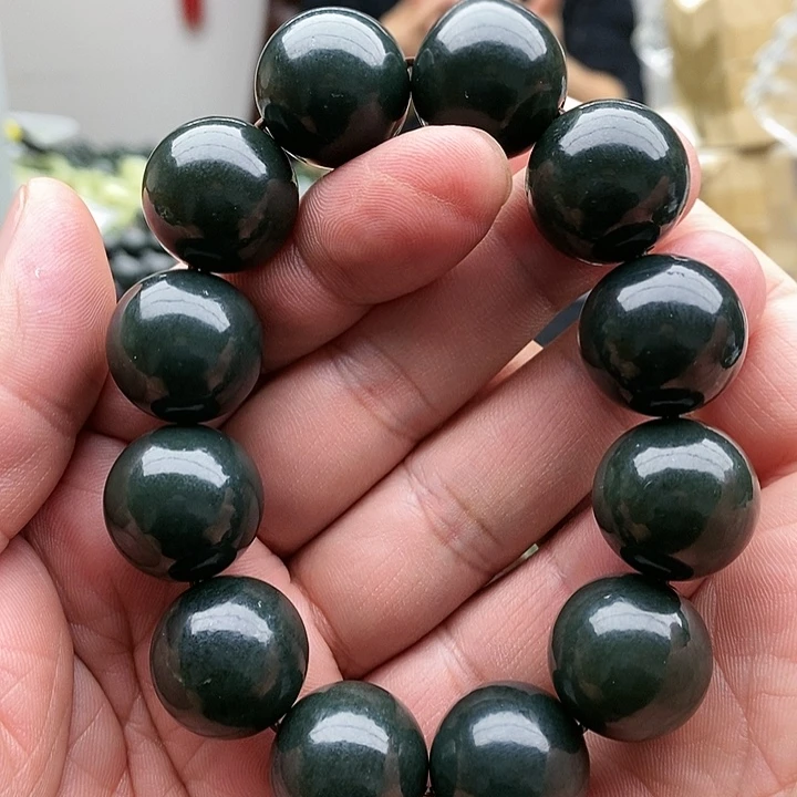【闪购商品】未镶嵌手链和田玉20油青