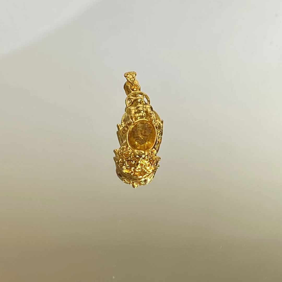 铜合金合成锆石吊坠 TTSD 黄色貔貅轻奢时尚百搭款吊坠 244