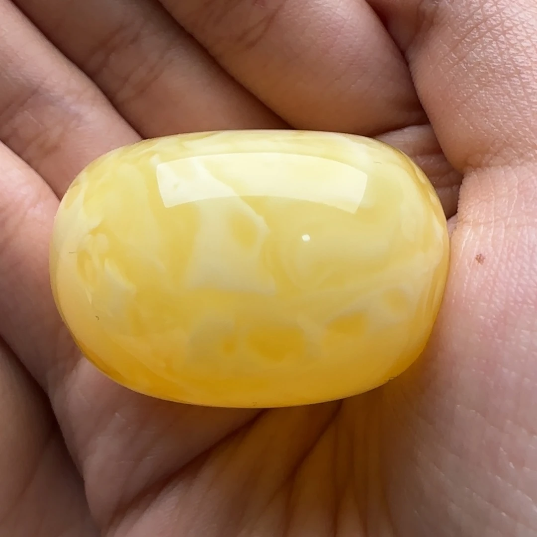 张***贺蜜蜡未镶嵌裸石微瑕飘花扁珠子