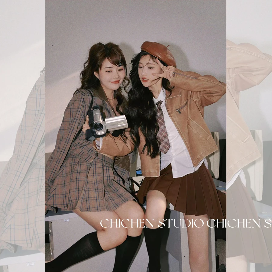 CHICHEN 《chao难搞的做旧外套》擦色复古皮外套