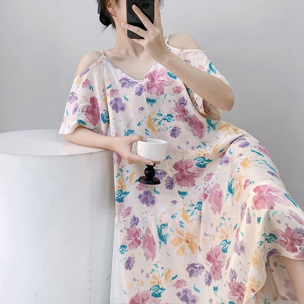 新（香肩）60支苏香绸绵绸睡裙