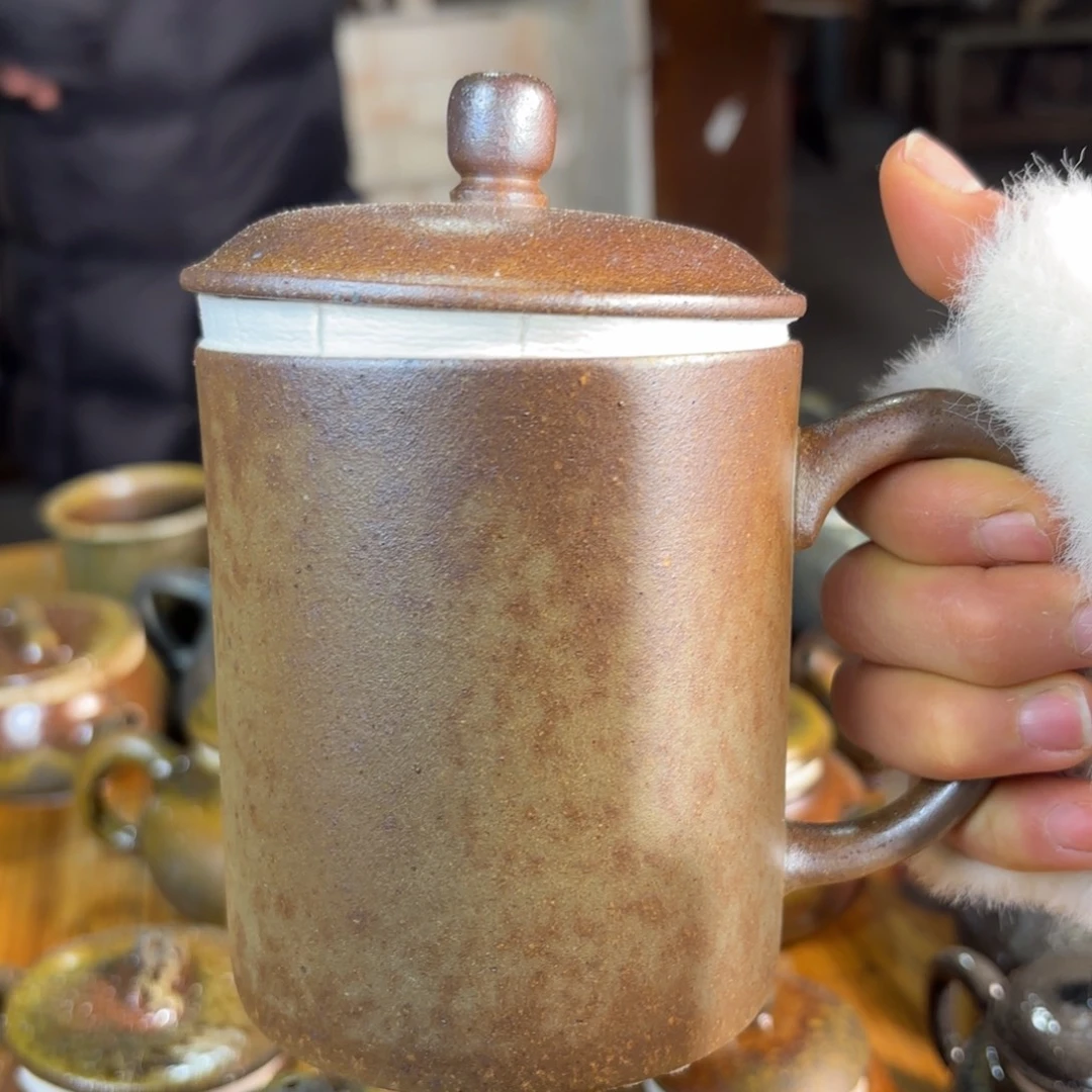 茶壶紫砂柴烧紫砂壶 段泥盖杯