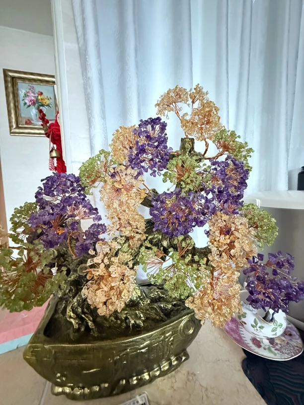 中式金色手工发财树摇钱树办公室酒柜前台开业礼品装饰品