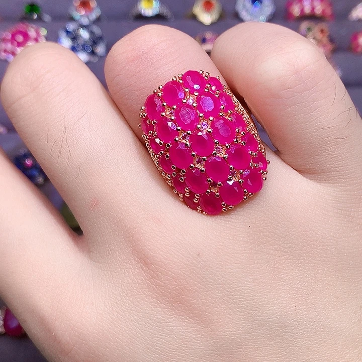 银S925镶嵌红宝石戒指