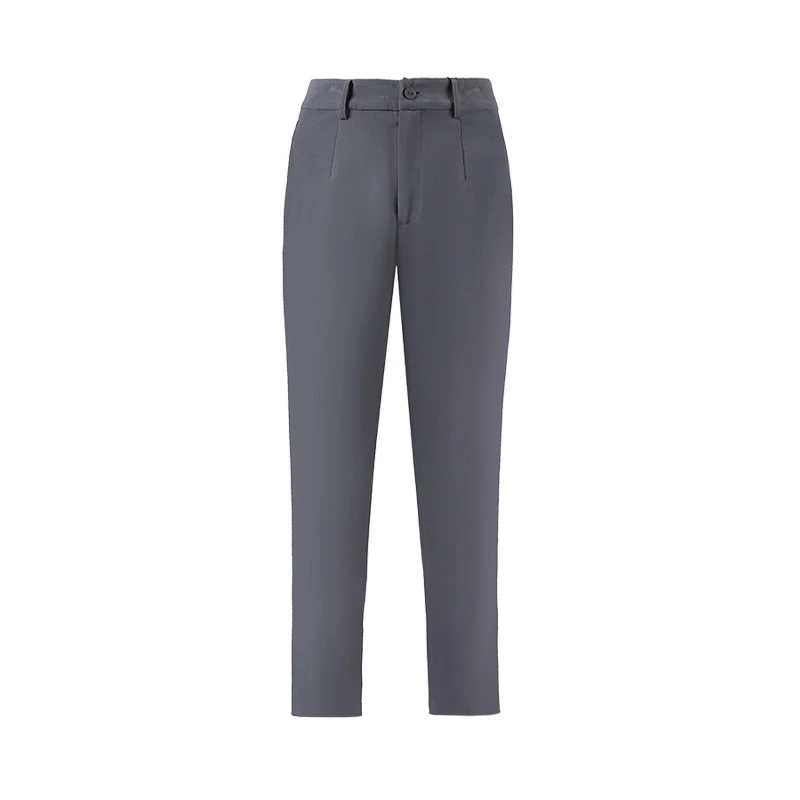 靓诺女士杂灰色高腰小脚裤修身舒适夏季轻奢商务休闲裤子LK18145A