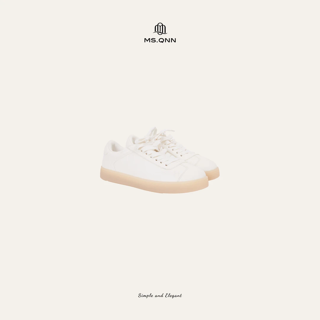 Ms.Qnn“L*P白鞋”进口小胎牛老钱时尚德训休闲小白鞋 52X782 Q姐