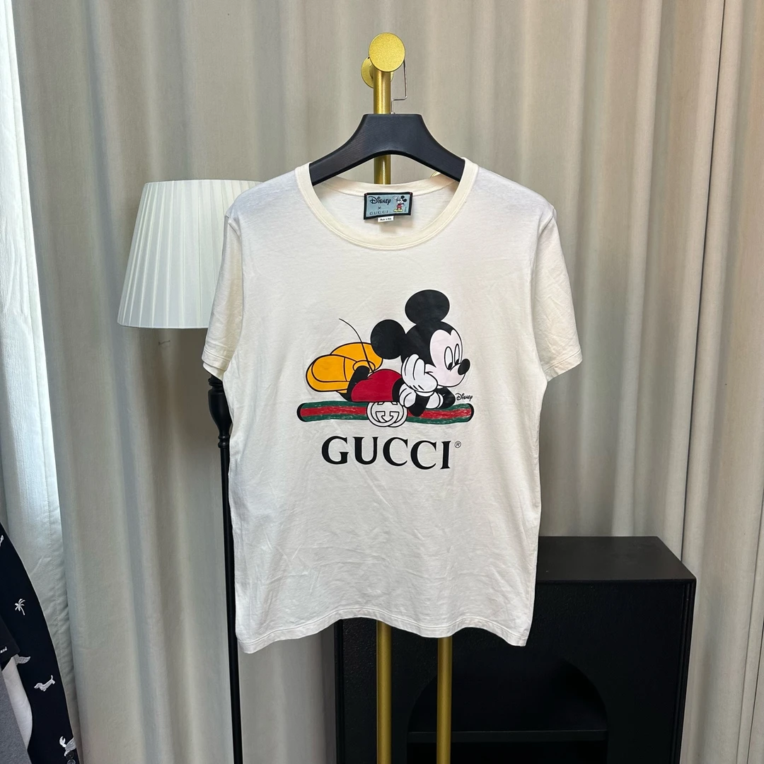 99新 GUCCI/古驰 梅芙 白色米奇短袖 M码
