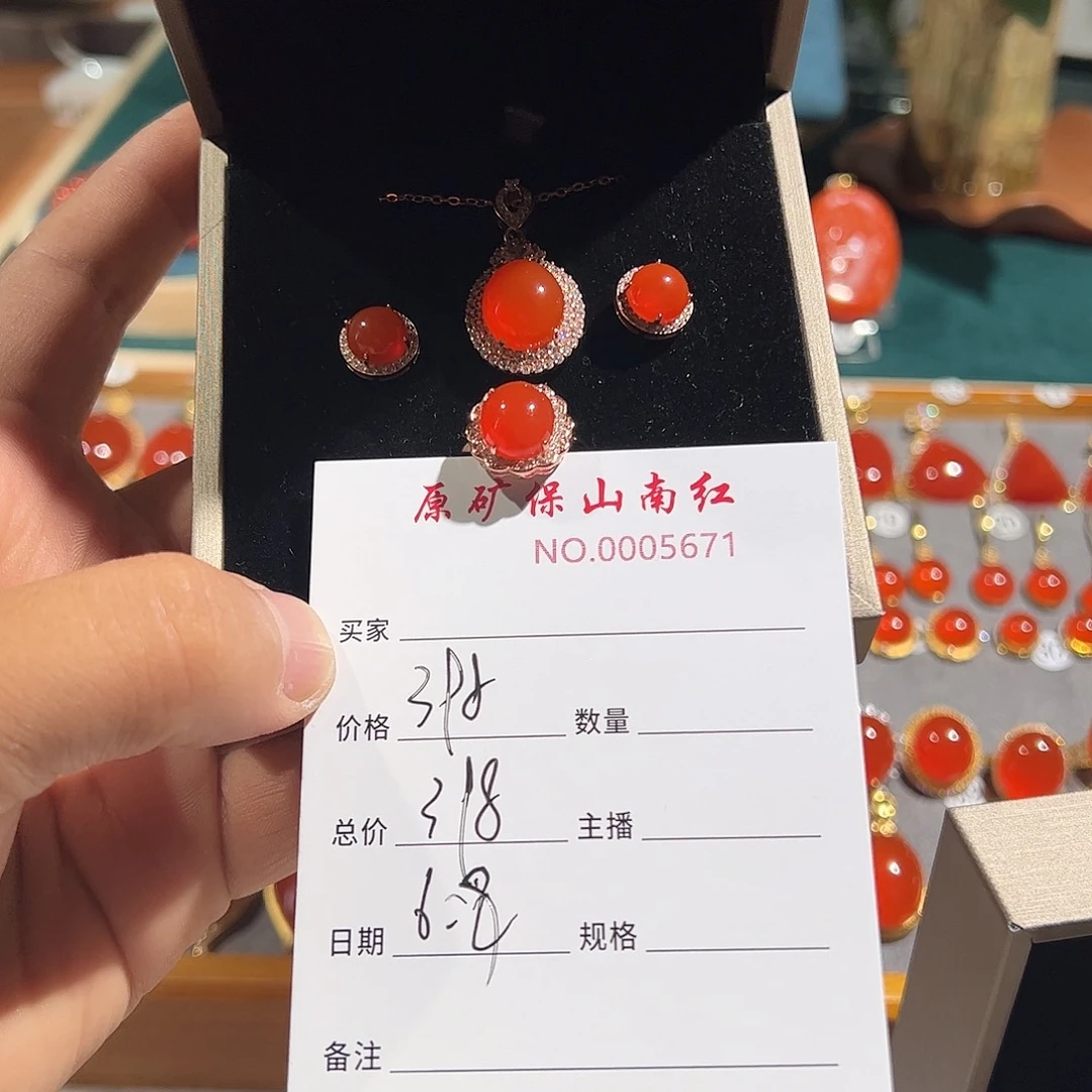 南红玛瑙银S925镶嵌颈饰