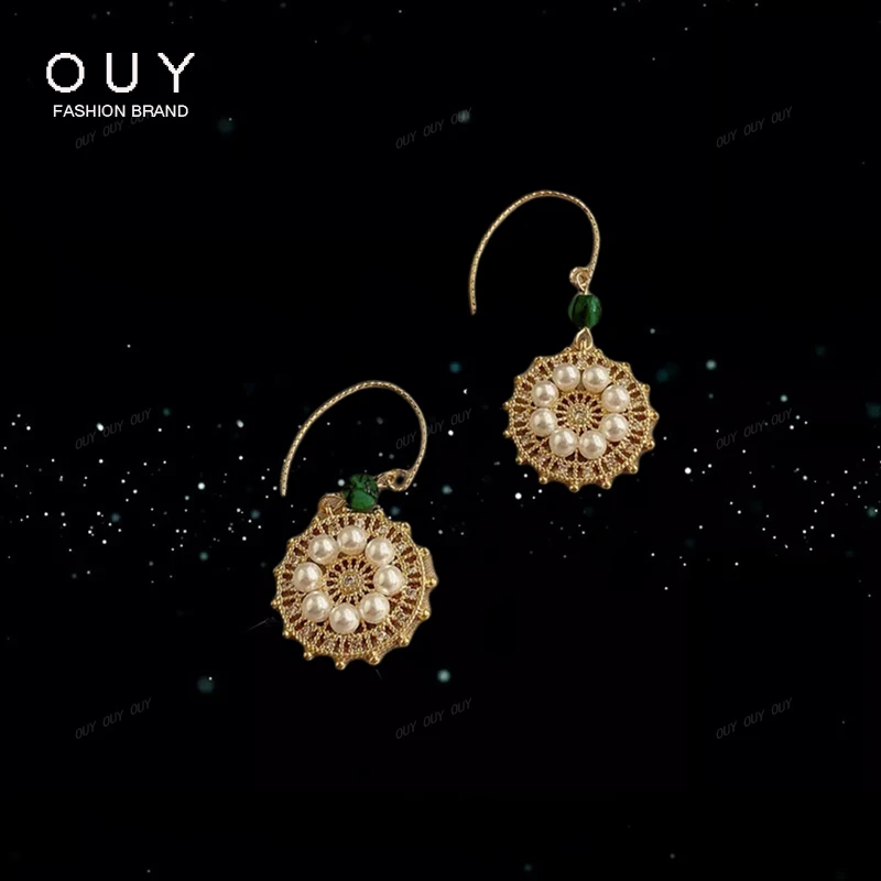 OUY 合金耳饰 S925银 轻奢小众气质感耳饰法式2025年新款复古耳环