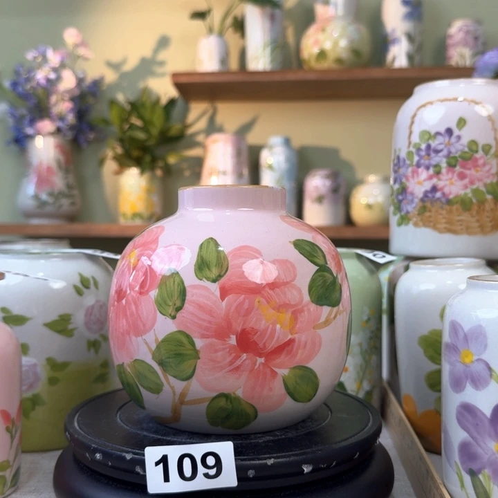 景德镇手绘陶瓷花瓶摆件无孔